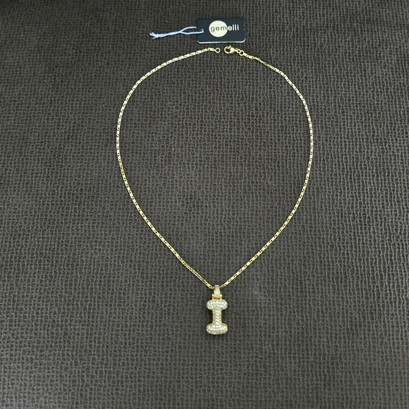 Gemelli👭 Puffy Pave Cubic Zirconia💎 Letter "I" Initial Pendant Necklace - NWT - Picture 2 of 16